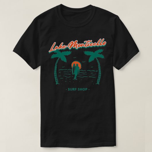 レイクモンティチェッロサーフショップ Tシャツ (デザイン正面)