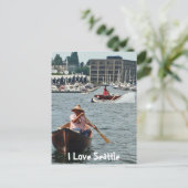 レイクユニオンでボート遊び ポストカード (スタンド正面)