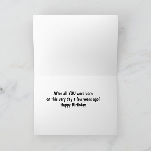 レイクユーモアのあるファン誕生日の願い カード (内部)