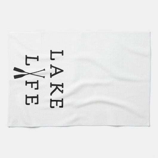 レイクライフおもしろいサマーハウス キッチンタオル (横)