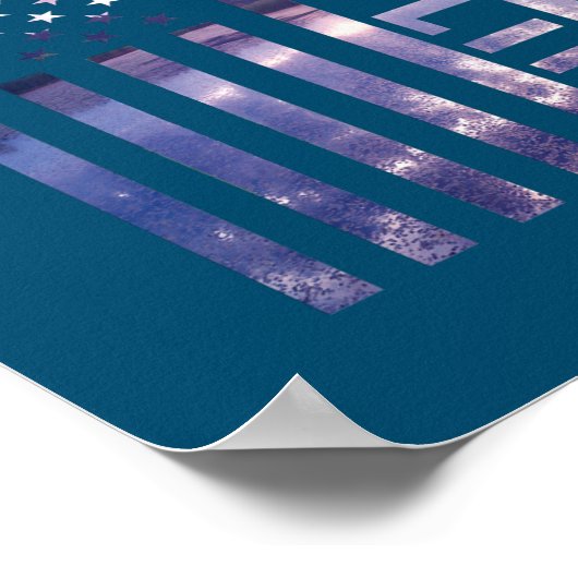 レイクライフアメリカン国旗波止場サンセットウェイクボーダー ポスター (角)