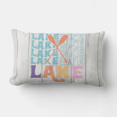 レイクライフカラフルアンドおもしろいフォント ランバークッション (正面)
