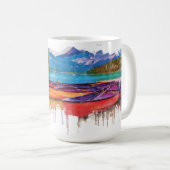 レイクライフカラフル、水彩 コーヒーマグカップ (正面右)