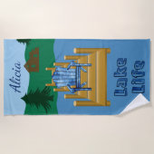 レイクライフパーソナライズされた ビーチタオル (正面)