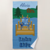 レイクライフパーソナライズされた ビーチタオル (正面)