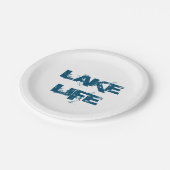 レイクライフブルータイポグラフィ ペーパープレート (アングル)