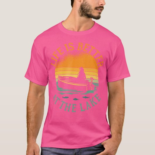 レイクライフボート漁師カヤックセーリングキャプタ Tシャツ (正面)