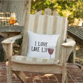 レイクライフ文字オンホワイトウォッシュウッド アウトドアクッション (椅子)