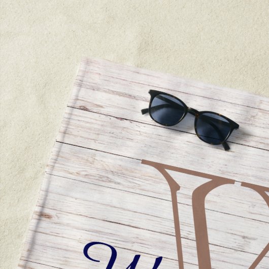 レイクライフ素朴ウッド航海のいかりネイビーブルー ビーチタオル (インサイチュ)