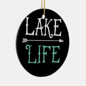 レイクライフ魚釣りボート帆走おもしろい屋外 セラミックオーナメント (右)