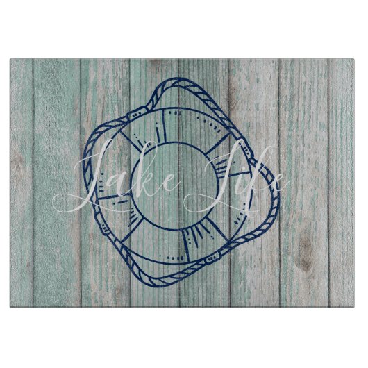 レイクライフ&プレサーバブルーウッド カッティングボード (正面)