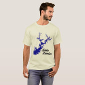 レイクラニア・ジョージア州 筆記体地図 Tシャツ (正面フル)