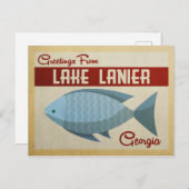 レイクラニエールポストカードジョージアブルーフィッシュヴィンテージ ポストカード (正面/裏面)