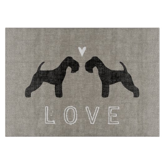 レイクランドテリアシルエット愛 カッティングボード (正面)