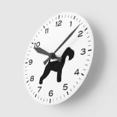 レイクランドテリアードッグブリードシルエット ラウンド壁時計 (傾斜)