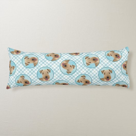 レイクランドテリア絵を描ーのかわいいオリジナルドッグアート ボディピロー (正面)