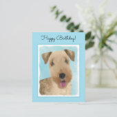 レイクランドテリア絵画ズ – かわいいオリジナルドッグアート ポストカード (スタンド正面)