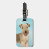 レイクランドテリア絵画ズ – かわいいオリジナルドッグアート ラゲッジタグ (正面縦)