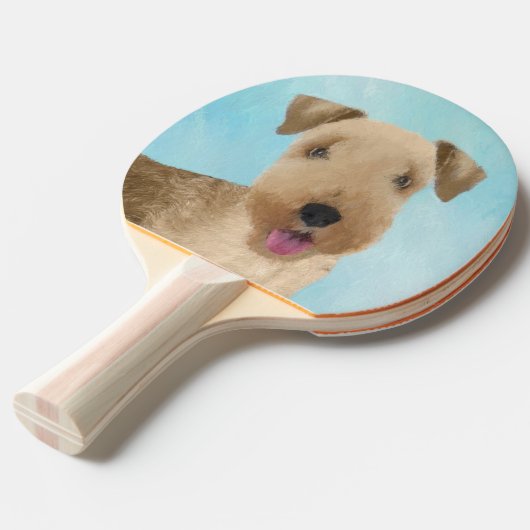 レイクランドテリア絵画ズ – かわいいオリジナルドッグアート 卓球ラケット (正面アングル)