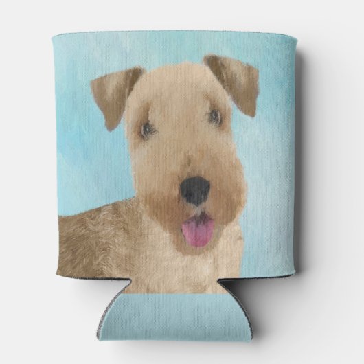 レイクランドテリア絵画ズ – かわいいオリジナルドッグアート 缶クーラー (裏面)