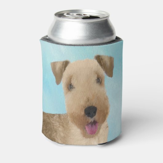レイクランドテリア絵画ズ – かわいいオリジナルドッグアート 缶クーラー (缶裏面)