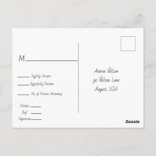 レイクリゾー結婚トインザマウンテンズ ポストカード (裏面)