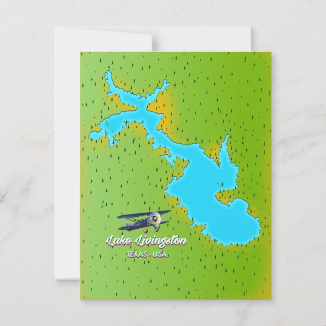 レイクリビングストンテキサス州地図 (正面)