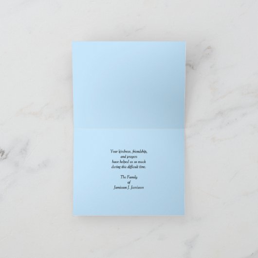 レイクリフレクション、悔やみや弔慰をありがとうございました サンキューカード (内部)