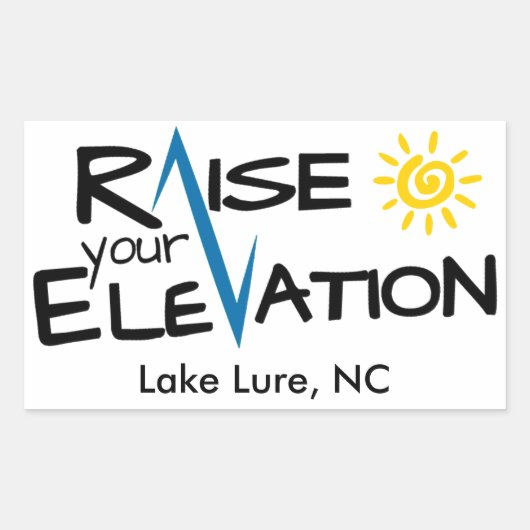 レイクルアー – 仰角ステッカーを上げる 長方形シール (正面)