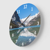 レイクルイズ湖での反射 – Banff NP，カナダ ラージ壁時計 (傾斜)