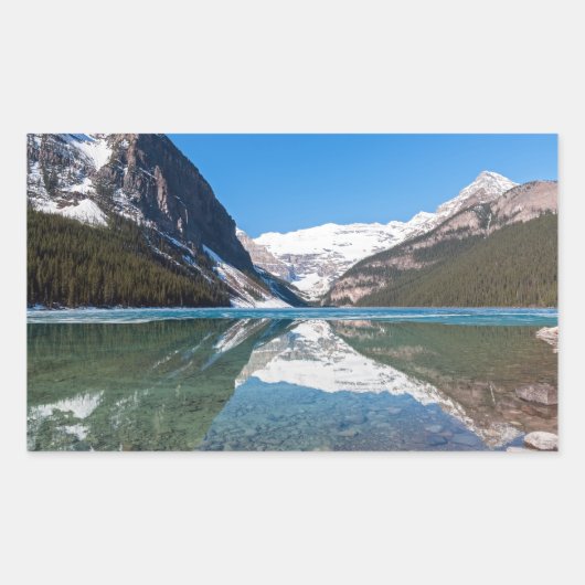 レイクルイズ湖での反射 – Banff NP，カナダ 長方形シール (正面)