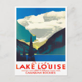 レイクルイズ湖カナダのヴィンテージ旅行はがき ポストカード (正面)