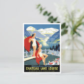 レイクルイズ湖カナダのヴィンテージ旅行はがき ポストカード (スタンド正面)