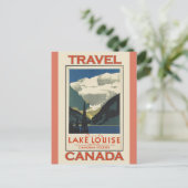 レイクルイズ湖カナダヴィンテージ旅行ポスター ポストカード (スタンド正面)