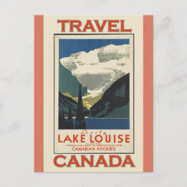 レイクルイズ湖カナダヴィンテージ旅行ポスター ポストカード