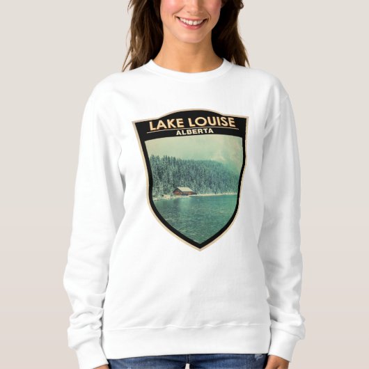 レイクルイセアルバータカナダトラベルアートヴィンテージ スウェットシャツ (正面)