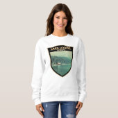 レイクルイセアルバータカナダトラベルアートヴィンテージ スウェットシャツ (正面フル)