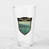 レイクルイセアルバータカナダトラベルアートヴィンテージ タンブラーグラス (正面)