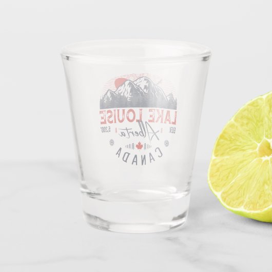 レイクルイセアルバータカナダトラベルスキーのお土産 ショットグラス (裏面)