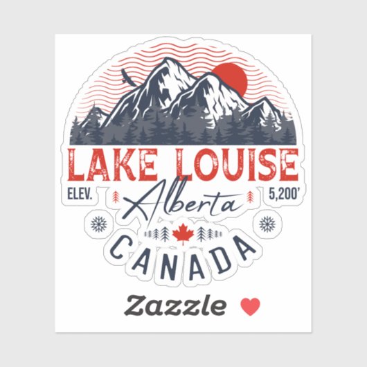 レイクルイセアルバータカナダトラベルスキーのお土産 シール (シート)