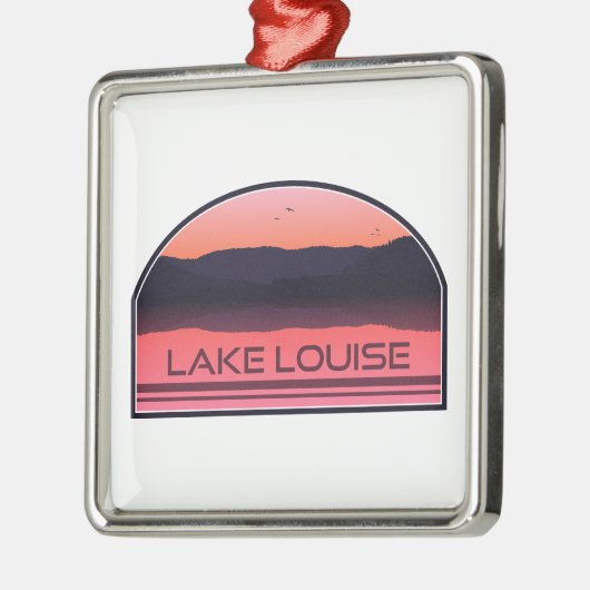 レイクルイセバンフナショナルパークレッドサンライズ メタルオーナメント (左)