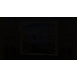 レイクルイーズ山フェイク偽の窓ビュー ポスター