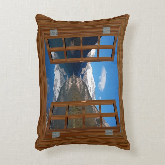 レイクルイーズ山反射レイクウフェイクィンドウ アクセントクッション (正面(垂直))