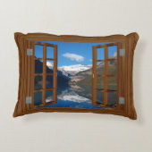 レイクルイーズ山反射レイクウフェイクィンドウ アクセントクッション (裏面)