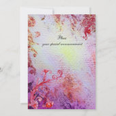 レイクレディ1、鮮やかな明るい青とピンク 招待状 (裏面)