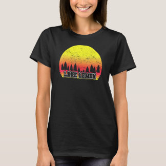 レイクレモンインディアナレトロシーニックサンセットグラフィック Tシャツ
