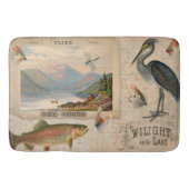 レイクロッジフライフィッシングヴィンテージトラウフィッシュマウンテン バスマット (正面)