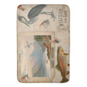 レイクロッジフライフィッシングヴィンテージトラウフィッシュマウンテン バスマット (正面縦)