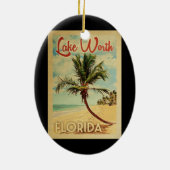 レイクワースパームツリーヴィンテージトラベル セラミックオーナメント (裏面)