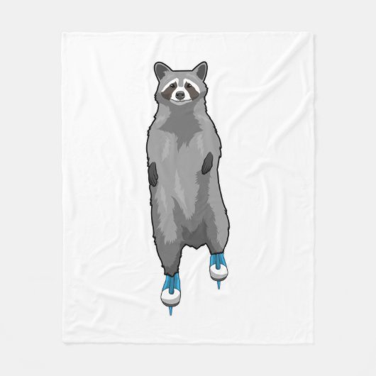 レイクーンアットアイススケートで滑るウィズアイススケート フリースブランケット (正面)